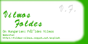 vilmos foldes business card